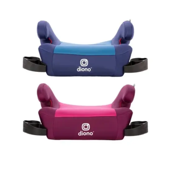 Diono Solana 2 No Latch Pack of 2 Backless Booster Car Seats, Pink/Blue image {1}