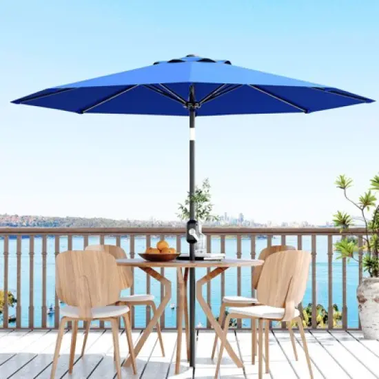 9' Outdoor Patio Umbrella, Outdoor Table Umbrella, Yard Umbrella, Market Umbrella with 8 Sturdy Ribs, Push Button Tilt and Crank image {7}