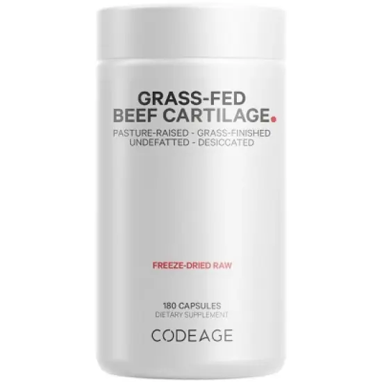 Codeage Grass-Fed Beef Cartilage Pasture-Raised, Non-Defatted Supplement, Freeze-Dried - 180ct image {16}