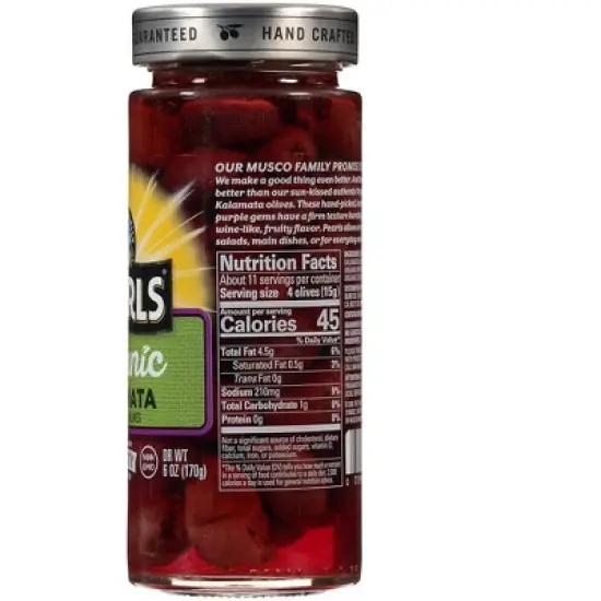 Pearls Organic Kalamata Pitted Greek Olives - 6oz image {1}