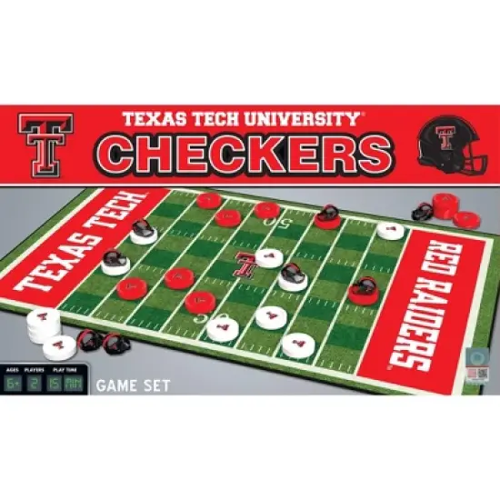 MasterPieces Officially licensed NCAA Texas Tech Red Raiders Checkers Board Game for Families and Kids ages 6 and Up image {1}