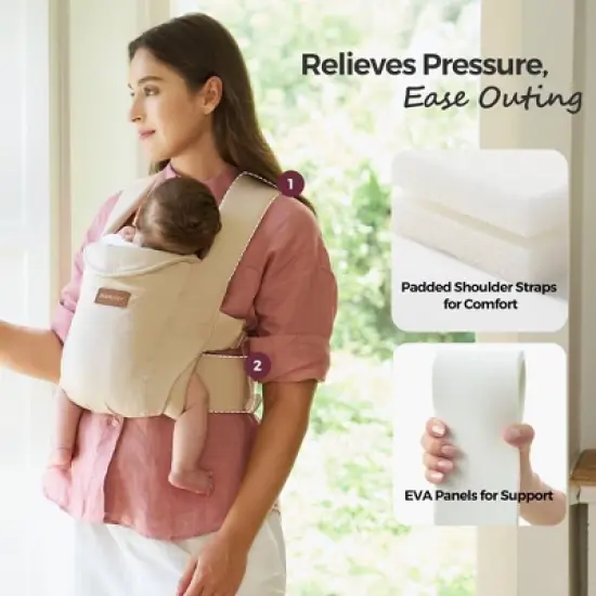Momcozy Newborn Baby Carrier - Ivory image {6}