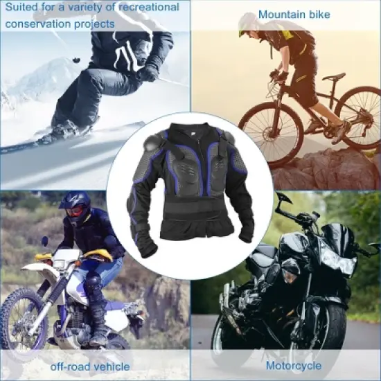 Unique Bargains Dirt Bike Motorcycle Riding Protective Full Body Armor Thorax Back Backbone Protector for Off-Road Cycling Blue Size XL image {4}