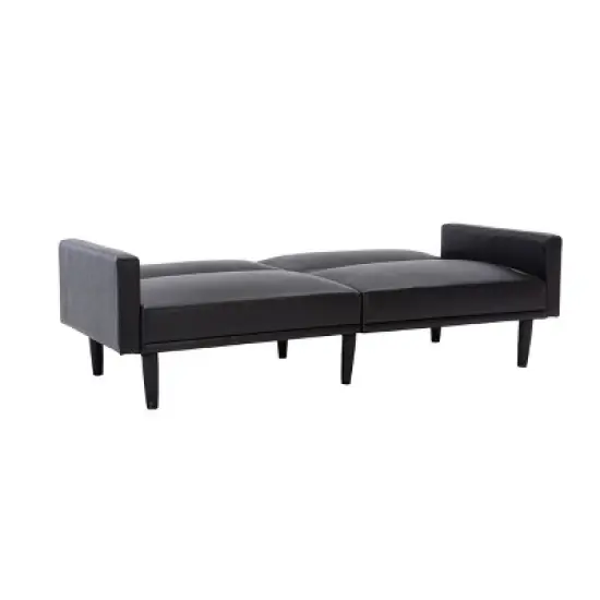 Faux Leather Futon Sofa with Arms Black - Room Essentials&trade; image {5}