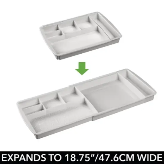 mDesign Expandable Makeup Organizer Tray for Bathroom Drawers image {3}