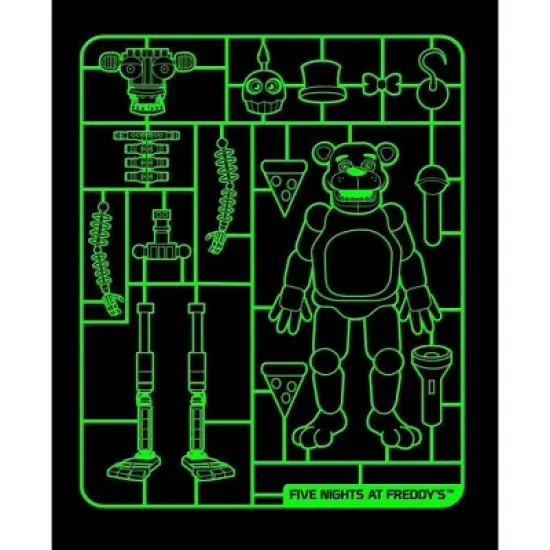 Five Nights at Freddy's Sister Location Toy Freddy Assembly Boy's Black T-shirt image {1}