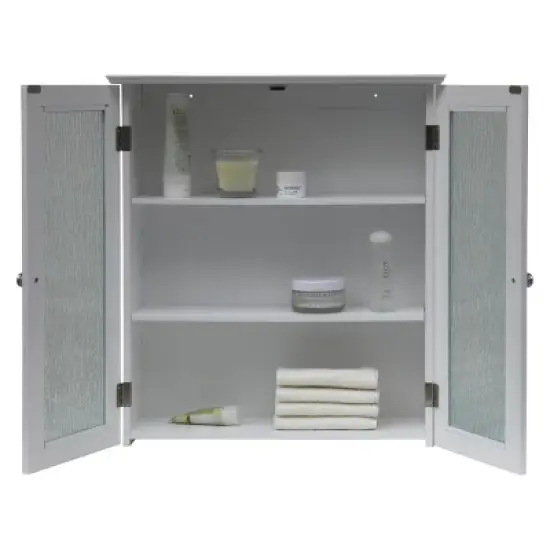 Connor 2 Door Wall Cabinet White - Elegant Home Fashions image {3}
