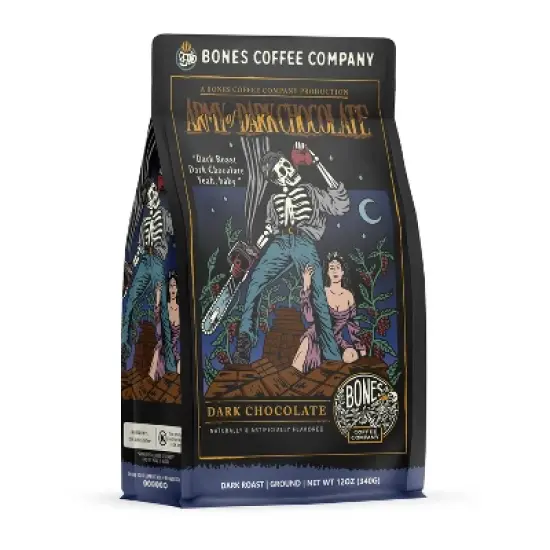 Bones Coffee Company Army Of Dark Chocolate Ground Coffee Beans Dark Chocolate Flavor 12 oz Dark Roast (Ground) image {5}
