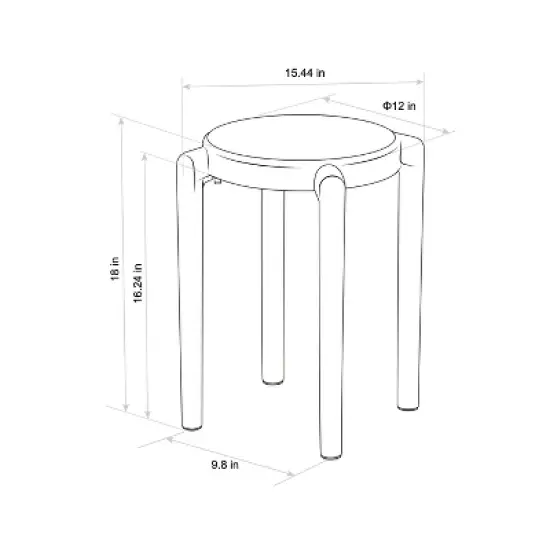 Recycled Plastic Dorm Accent Side Table Black - Room Essentials&trade; image {4}
