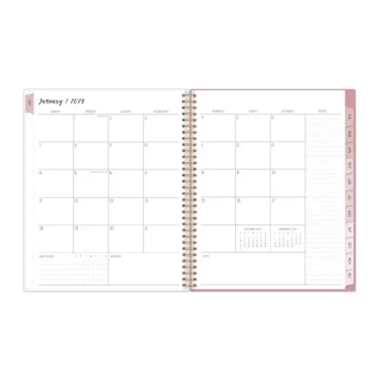 Ivory Paper Co 2024 Planner 11"x8.5" Weekly/Monthly Wirebound Tillie Pink image {5}