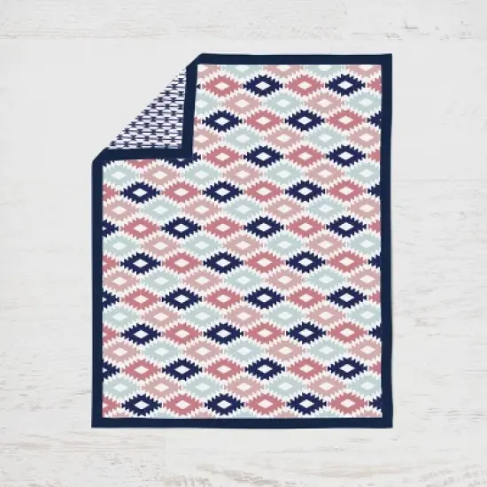 Bacati - Emma Coral Mint Navy 10 pc Crib Bedding Set with 2 Crib Fitted Sheets image {3}