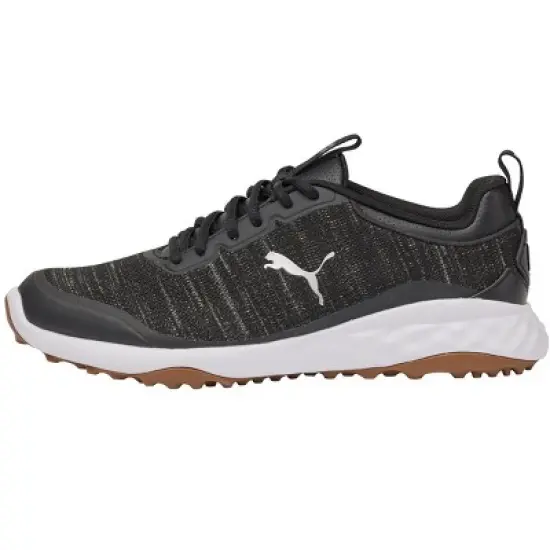 Puma Men's Fusion Pro Spikeless Golf Shoes - Black/Silver image {1}