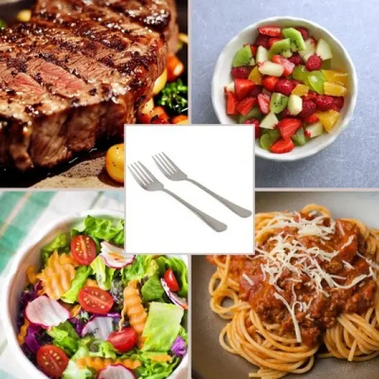 Cornucopia Brands Serving Utensils Set; Buffet & Banquet Classic Stainless Steel Serving Spoons/Forks image {4}