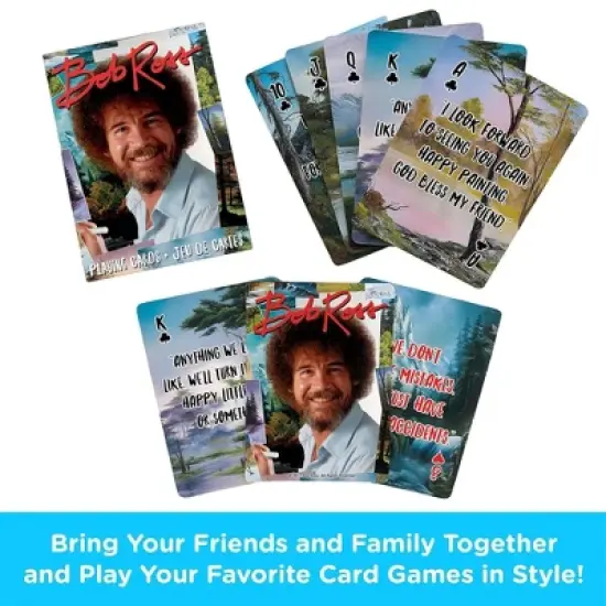 Aquarius Puzzles Bob Ross Quotes Multi-Image Playing Cards, Deck of 52 image {1}