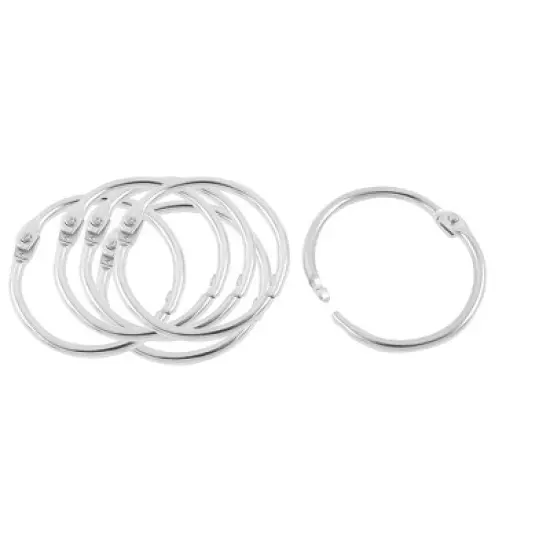 Unique Bargains Book Office Metal Loose Leaf Binder Hinge Snap Ring Keyring 6 Pcs 25mm Inner Dia image {5}