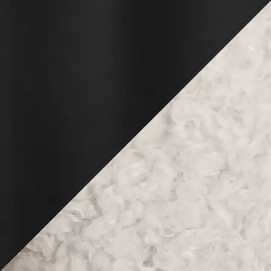 Queen Braided Matisse Faux Shearling/Metal Headboard Black/Cream - LumiSource image {4}