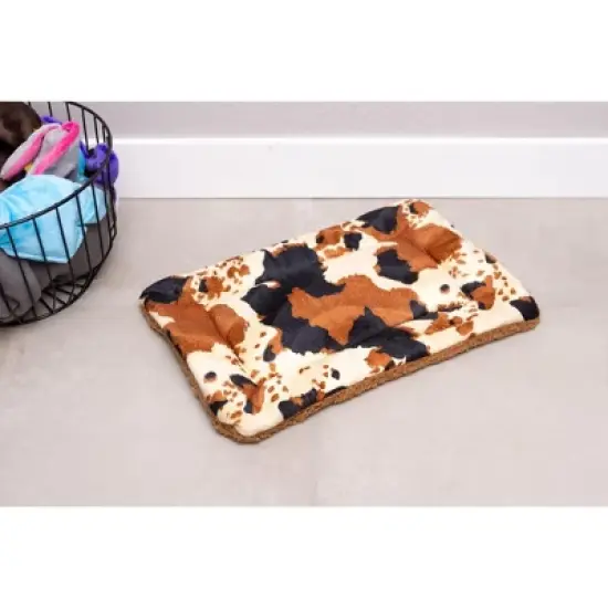 Mutts & Mittens, Inc. Premium Flat Bed- Tan Cow Velboa (22x32) image {3}