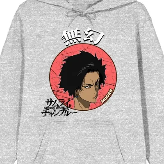 Samurai Champloo Mugen With Kanji Logo Men's Athletic Heather Graphic Hoodie image {1}