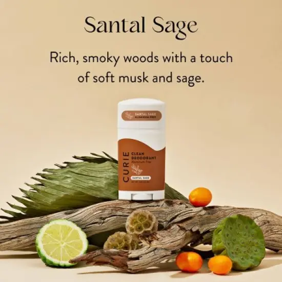 Curie Solid Deodorant Stick Santal Sage - Aluminum-Free 2oz image {1}