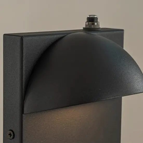 ALOADECOR 1 Light in. Modern Outdoor Integrated LED Wall Light with Dusk-to-Dawn Sensor Black Exterior Sconce with Frosted Glass for Entryway image {4}