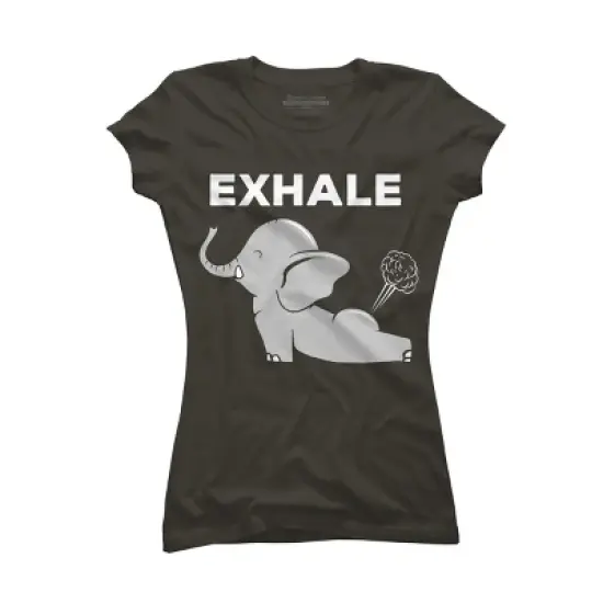 Junior's Design By Humans Exhale Elephant Beyond Yoga Meditation By JplusFunny T-Shirt image {5}