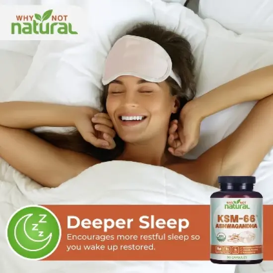 Why Not Natural Organic Ashwagandha KSM 66 Supplement, 90 Capsules image {4}