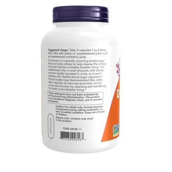 D-Mannose 500 mg by Now Foods  -  240 VegCap image {2}