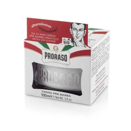 Proraso Pre-Shave Cream For Sensitive Skin | Rich and Emollient Texture | Soothing Formula | Hydrates - 3.6 oz image {1}