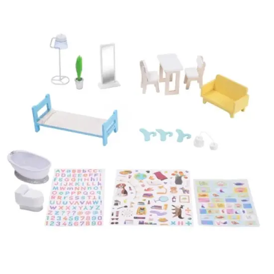 Olivia's Little World by Teamson Kids Wooden Dreamland Mediterranean Dollhouse Set image {7}