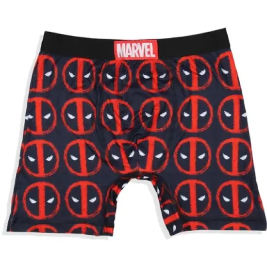 Marvel Mens' 2 Pack Deadpool Cat Symbol Boxers Underwear Boxer Briefs Black image {3}
