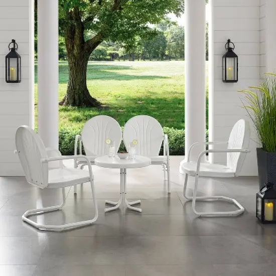 Griffith 4pc Outdoor Conversation Set - White - Crosley image {2}