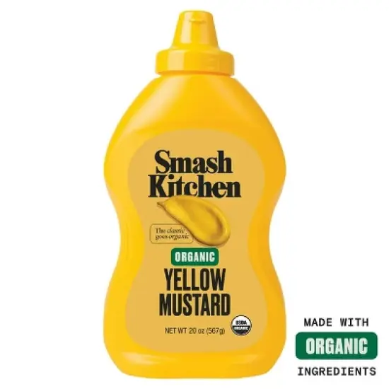 Smash Kitchen Organic Yellow Mustard, 20 oz Bottle, Pack of 2 image {3}