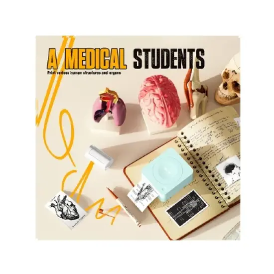 Nelko PM230 Portable Bluetooth Sticker Printer Green with 2pk 54mmx3.5m White Rolls image {4}