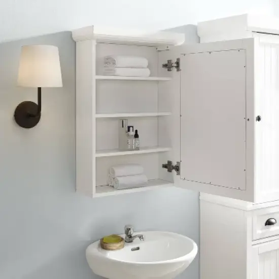 Seaside Tall Linen Cabinet White - Crosley image {4}