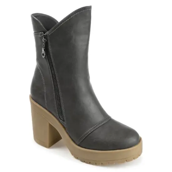 Journee Collection Womens Jaquie Round Toe Platform High Ankle Booties image {11}