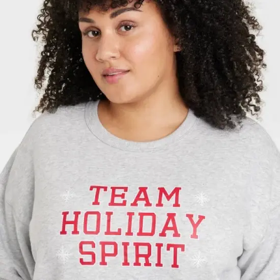 Women's Team Holiday Spirit Matching Family Sweatshirt - Wondershop&trade; Gray image {2}