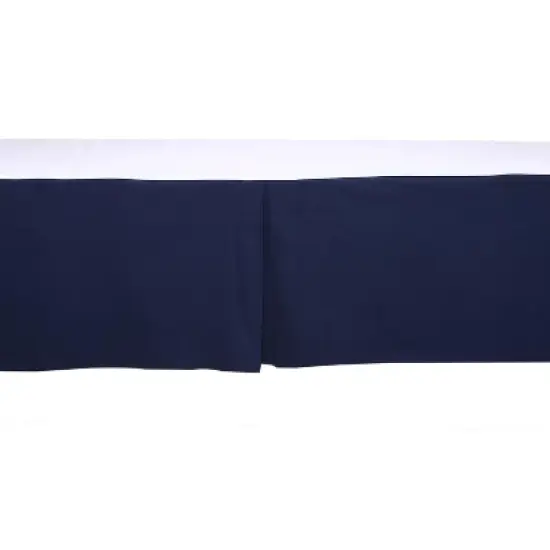 Bacati - Solid Navy Crib Skirt image {2}