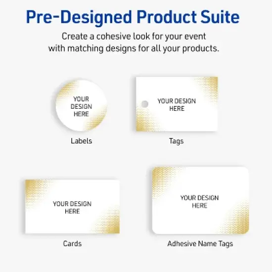 Avery Square Business Cards, Gold Blush Pattern, 2" x 2", 120 Total image {6}