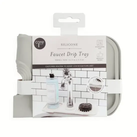Core Kitchen Faucet Drip Tray: Silicone Dish Drying Mat, Snowy Drop , Dishwasher-Safe, 14.5"x5.5" image {3}