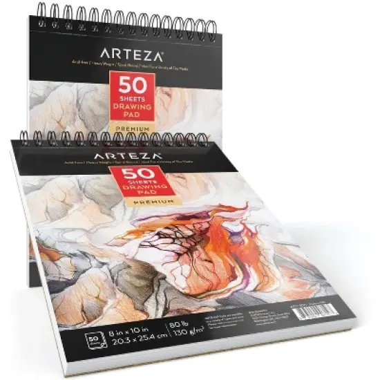 Arteza Paper Pad for Drawing or Sketching, 8x10", 50 Sheets - 2 Pack image {3}