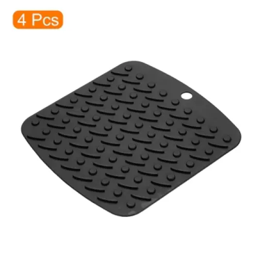 Unique Bargains Heat Resistant Non-slip Flexible Durable Trivet 4 Pcs image {2}