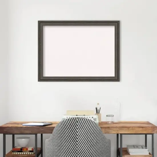 31"x23" Upcycled Wood Frame White Cork Board Brown/Gray - Amanti Art image {6}