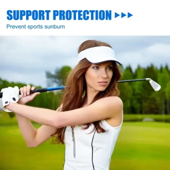 Unique Bargains Soft Sun Protection Arm Shawl Cooling Sleeve Sun Protection Arm Sleeve with Finger Hole for Women Golf Polyester image {5}