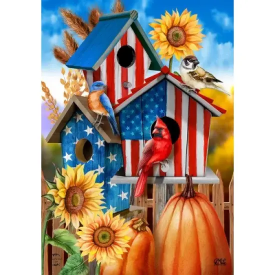 Briarwood Lane Garden Flag 12x18 For Outdoor American Fall Birdhouses For Fall Garden Flag Flags For Outside image {4}