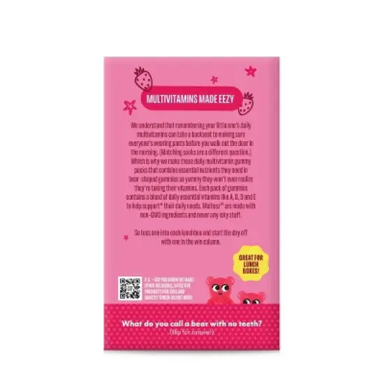 The Eez Co. Multeez Daily Multivitamin Gummy Packs for Kids - Strawberry Splash - 3.2oz/8pk image {1}