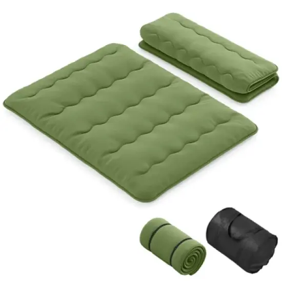 Costway Twin/Full/Queen/King Futon Mattress Japanese Floor Sleeping Pad Washable Cover Carry Bag Green image {13}