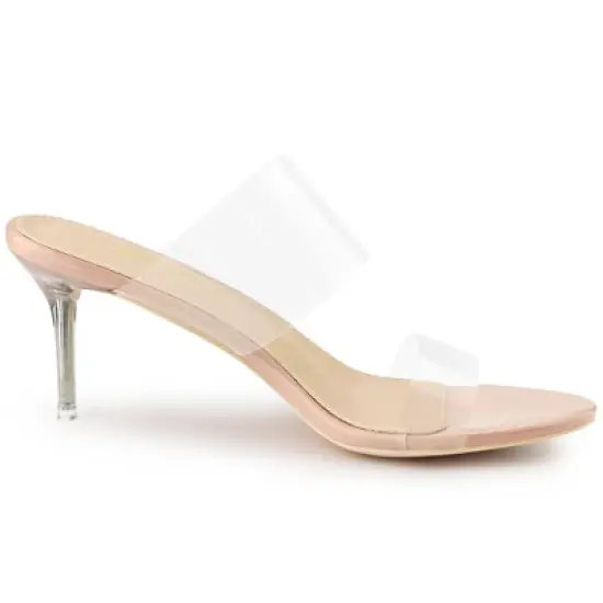 Allegra K Women's Clear Slide Stiletto Heels Sandals image {5}