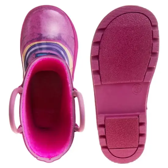 Minnie Mouse Rubber Rainboots - Waterproof Lightweight Easy On with Easy Pull Handles - Fuchsia (sizes 7/1 Toddler / Little Kid / Big Kid) image {5}