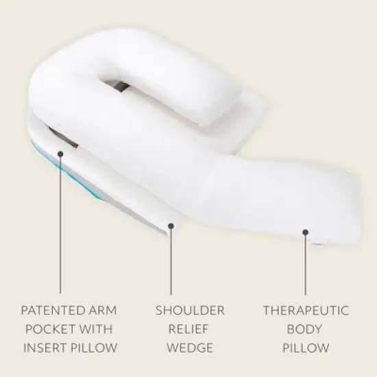 MedCline Shoulder Relief System - Bed Wedge & Full Body Shoulder Pillow for Side Sleepers - with Arm Hole image {1}