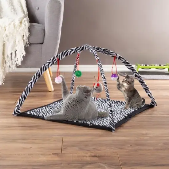 Pet Adobe Cat Activity Center - Interactive Play Area With Hanging Toys for Cats and Kittens image {4}